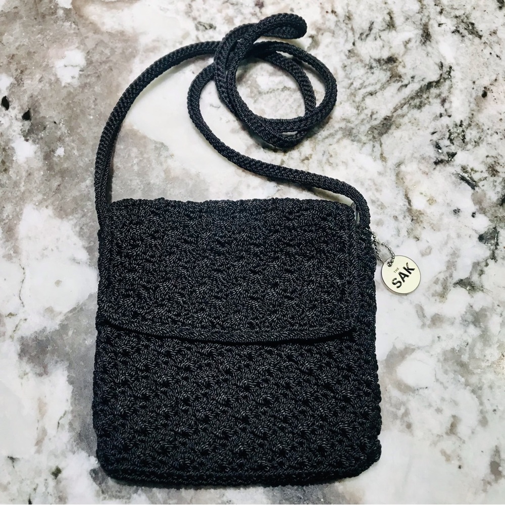 The Sak signature black crochet purse
